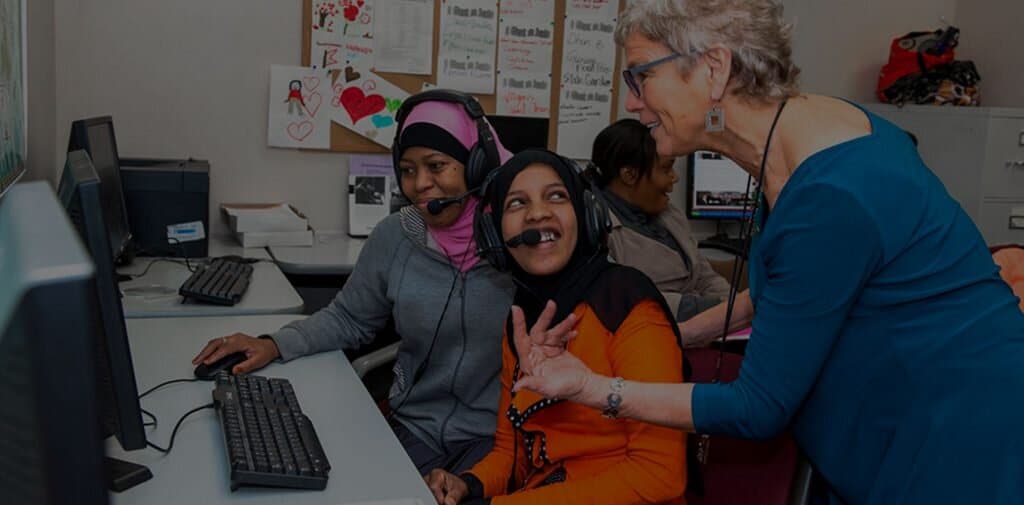 young people using computer