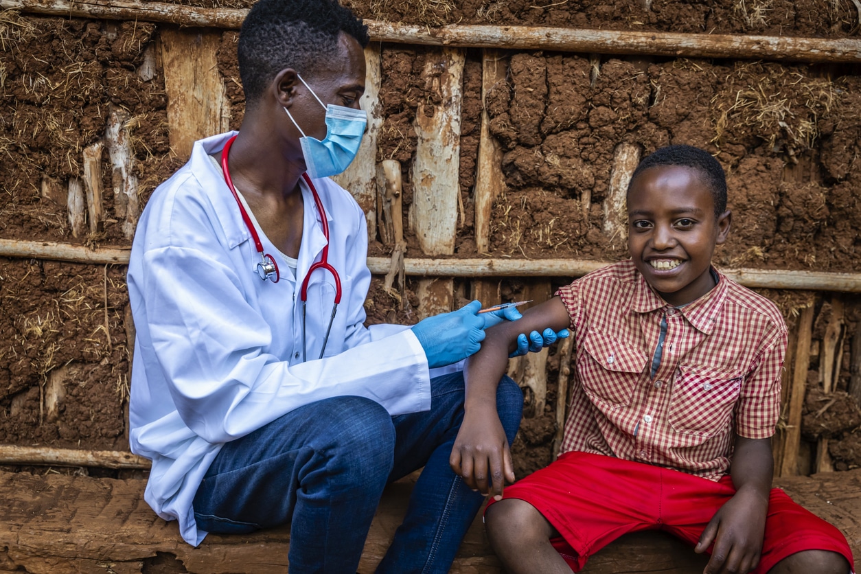 african boy recieving medical treatment